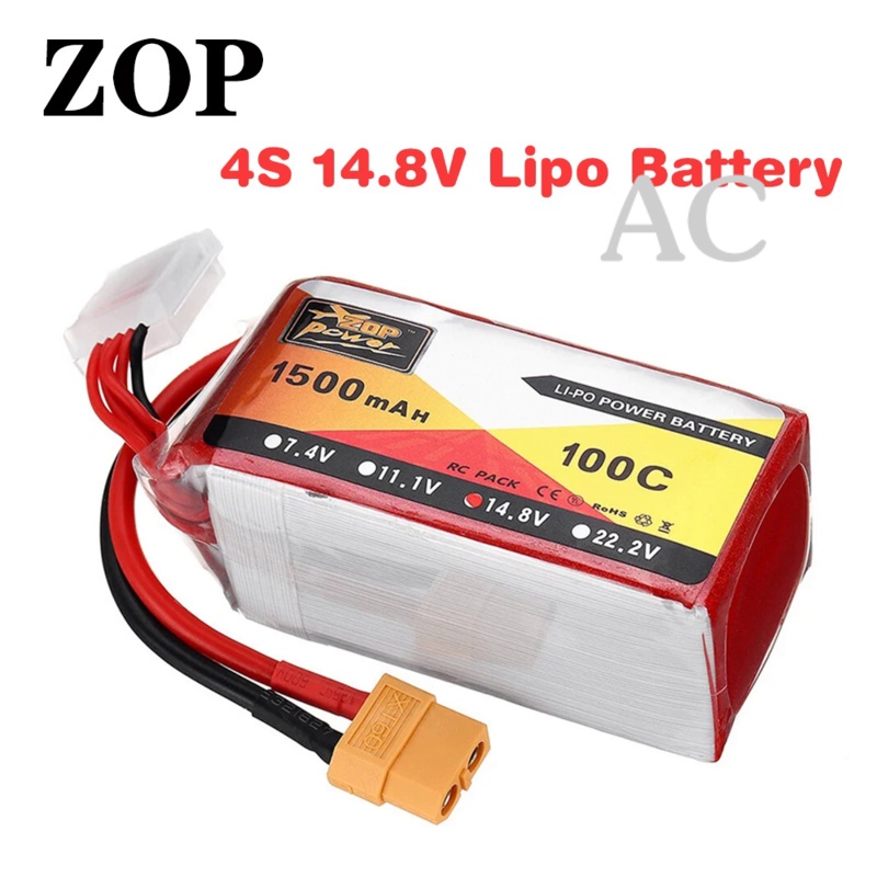 AC ZOP Power 4S 14.8V 1500 1800 2000 3000 3300 3500 4500 5000 5500 8000mAh 100C Lipo Battery W/ T/XT