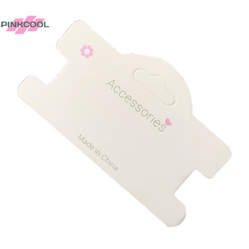 Pinkcool ขายดี ป้ายแท็กกระดาษแข็ง แฮนด์เมด DIY สําหรับแขวนกิ๊บติดผม เครื่องประดับ 50 ชิ้น