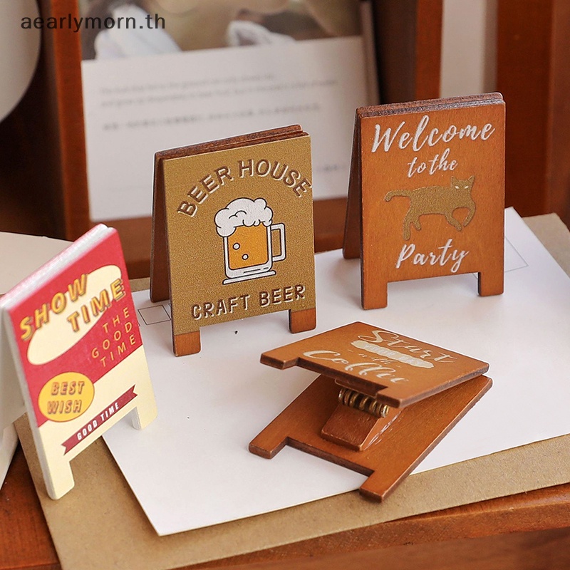 Aa โมเดลป้ายร้านกาแฟจําลอง ขนาดเล็ก DIY สําหรับตกแต่งบ้านตุ๊กตา TH