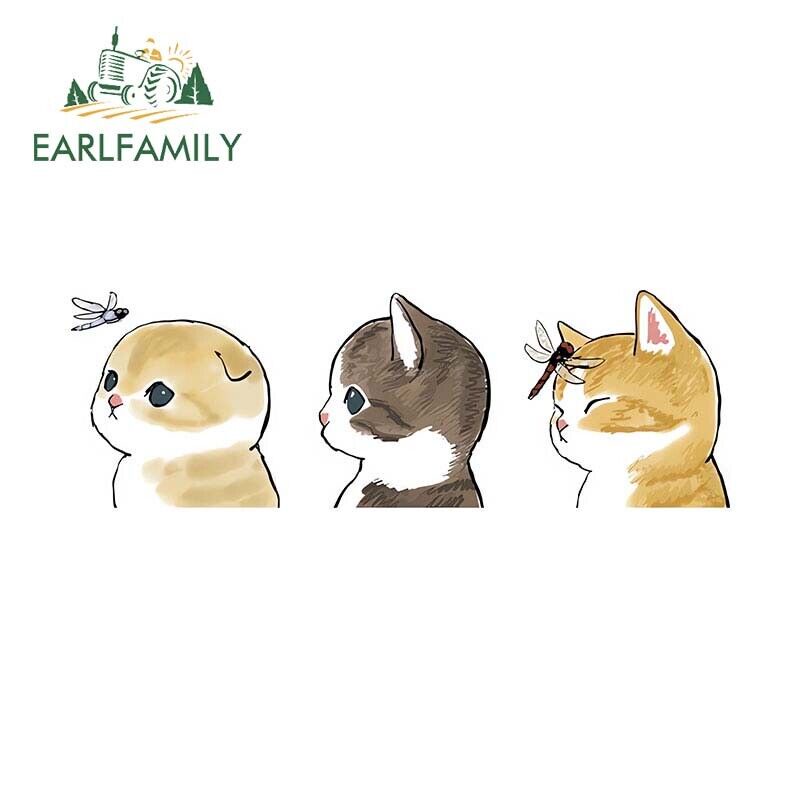 EARLFAMILY 13 ซม.แมวน่ารัก Peeker สติกเกอร์รถบุคลิกภาพ RV Trunk กันชน Racing Drifting กันน้ํา DIY Decal ตลกรถประตู Protector