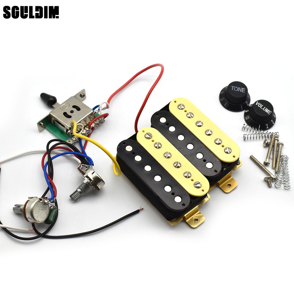 HH Humbucker Pickup Set Prewired Pickup พร้อม 500K 1T1V สายไฟสําหรับ ST LP กีตาร์ไฟฟ้า