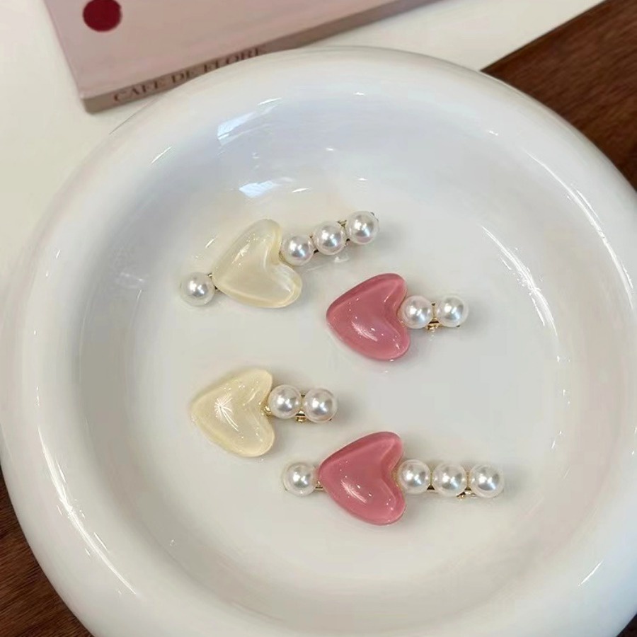 2ชิ้น/เซ็ตมุกรักกิ๊บหวานน่ารักโลหะผสมกิ๊บเรียบคลิปสําหรับผู้หญิงอุปกรณ์ผม - รูปที่ 7