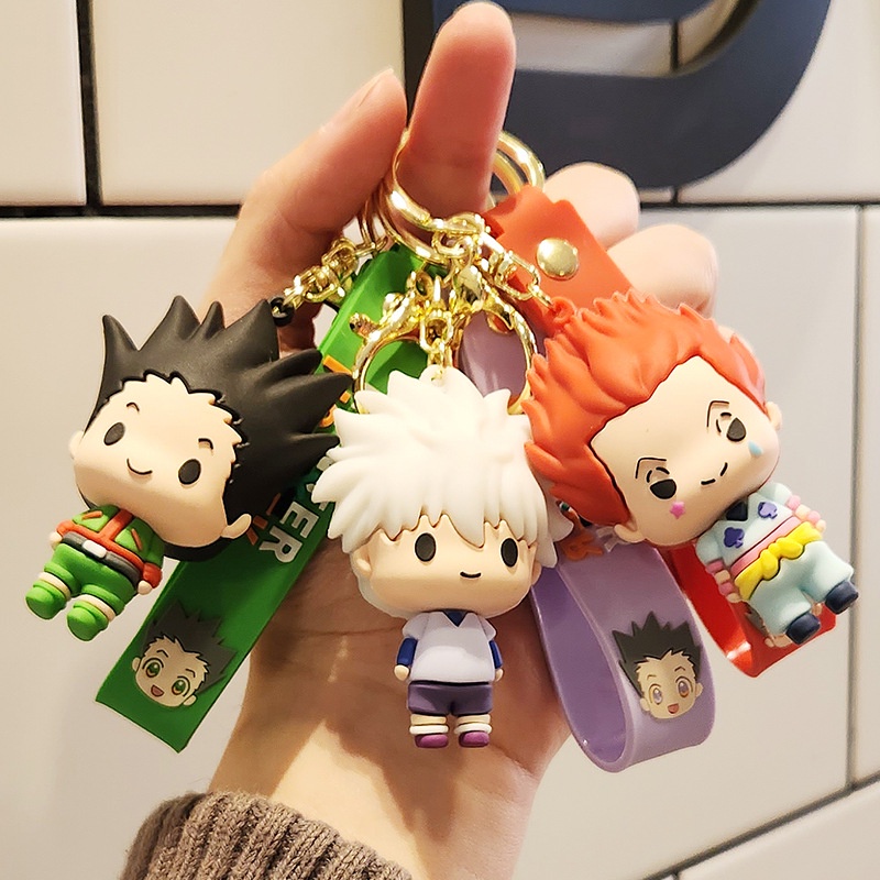 พวงกุญแจนักล่าน่ารักอะนิเมะ Kurapika Hisoka Killua พวงกุญแจใหม่ในพวงกุญแจผู้หญิงตุ๊กตาพวงกุญแจวันหยุ