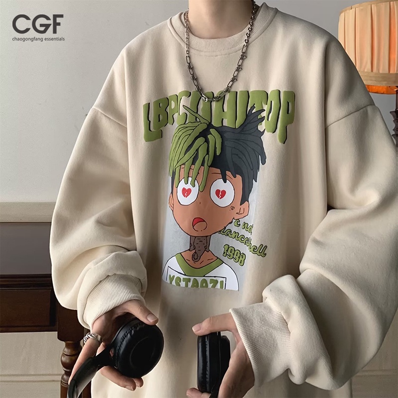 Chaogongfang เสื้อแจ็คเก็ตกันหนาว คอกลม มีฮู้ด โอเวอร์ไซซ์ สําหรับผู้ชาย