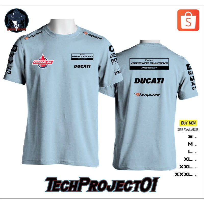 ใหม่ เสื้อยืด Kaos Ducati Gresini Racing Team MotoGP 2022 Federal Oil สําหรับผู้ชาย