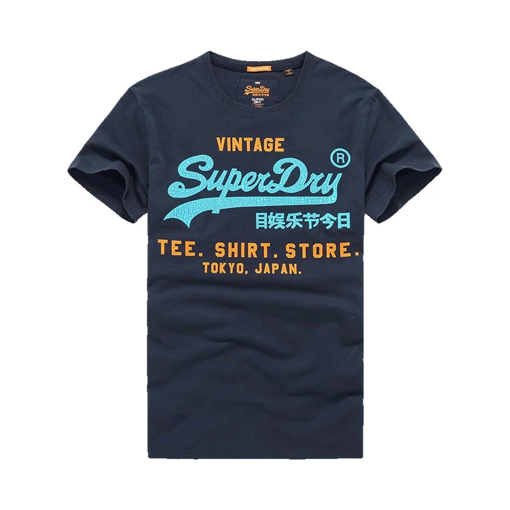 Superdry Superdry Superdry Adventure Spirit Men Summer Slim Round Neck Pattern เสื้อยืดแขนสั้นลําลอง