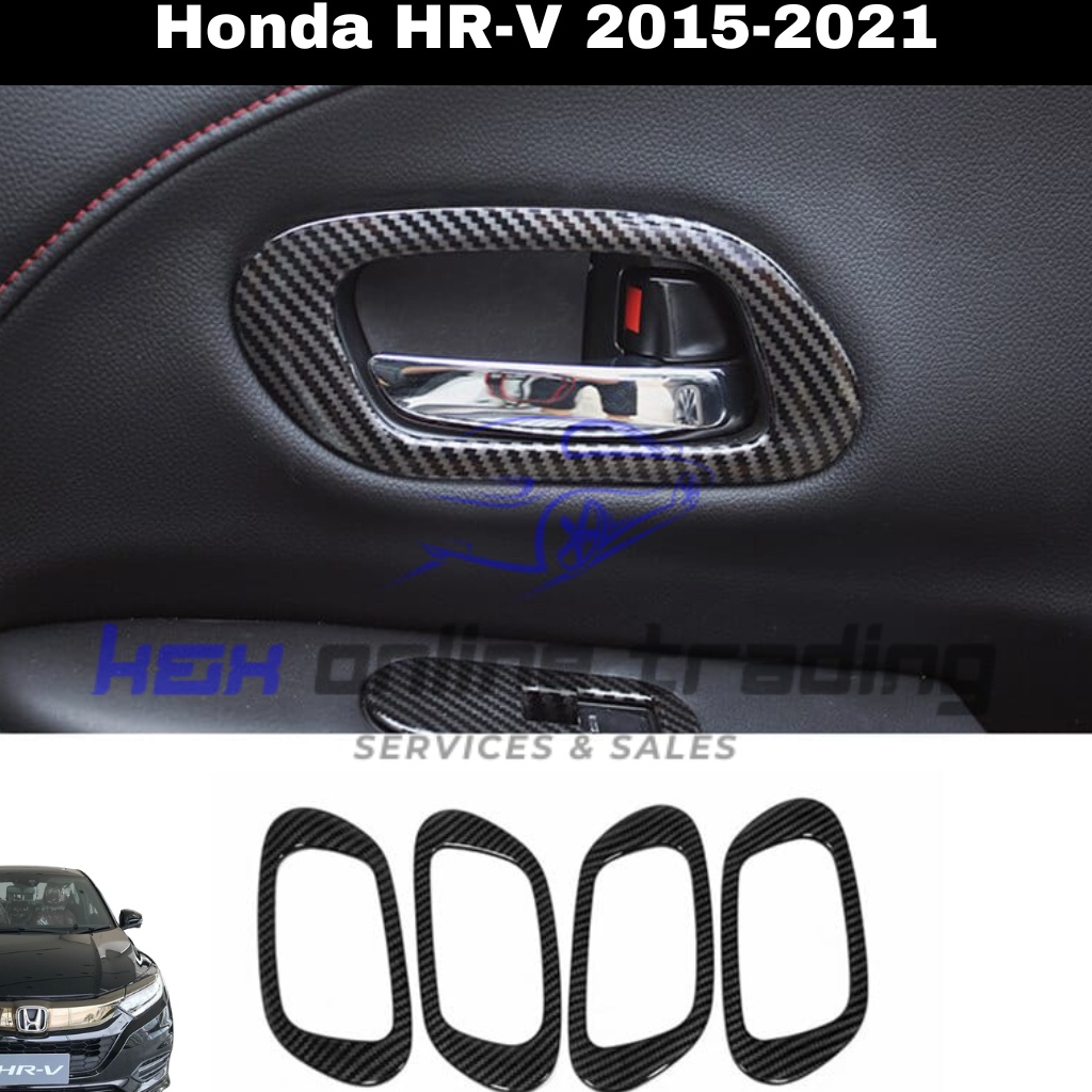 กรอบมือจับประตูด้านใน คาร์บอนไฟเบอร์ สําหรับ Honda HRV Vezel 2014-2021