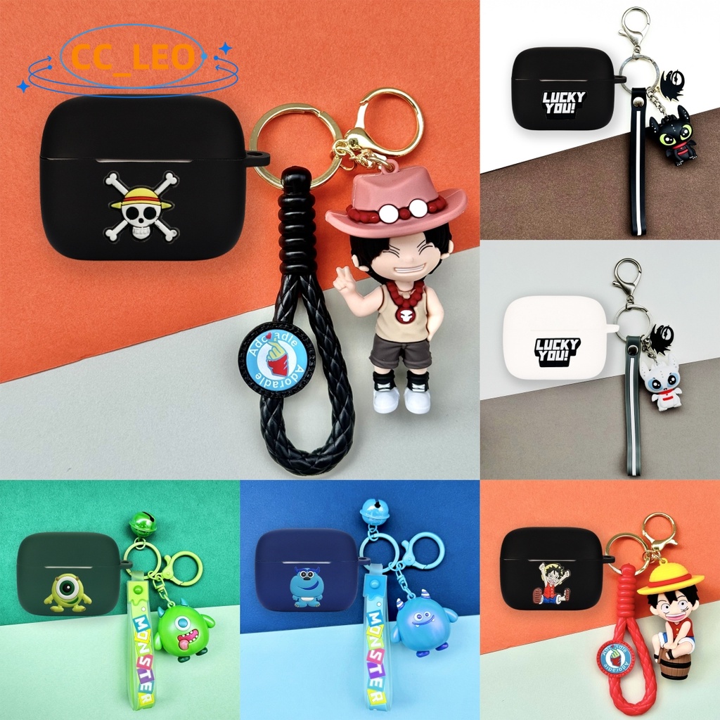 For Anker Soundcore A20i Case Silicone Soft Case Anime One Piece Luffy Keychain Pendant Cute Totoro Anker Soundcore A20i Shockproof Shell Soundcore R50i Protective Cover