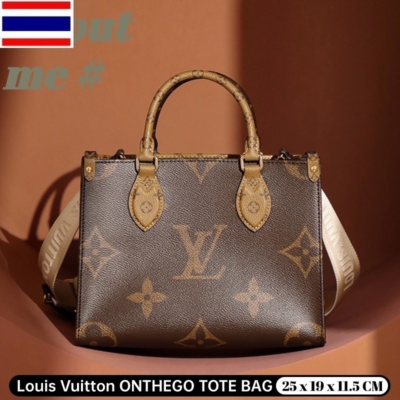 2023 New ✅หลุยส์วิตตอง✅ Louis Vuitton ONTHEGO กระเป๋าถือขนาดกลาง LV Tote Bag Mini Size Ladies Messenger 🎁 RT3Z