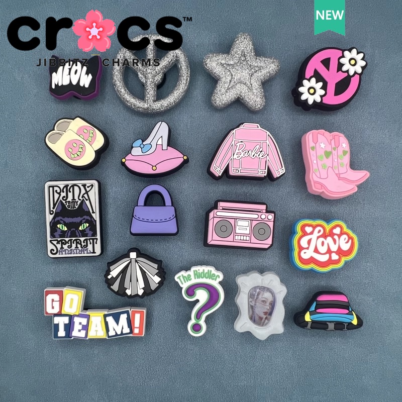 Jibbitz crocs น่ารัก เด็กผู้หญิง ซีรีส์ รองเท้า หัวเข็มขัด สีชมพู ตกแต่ง เสน่ห์ ปุ่ม