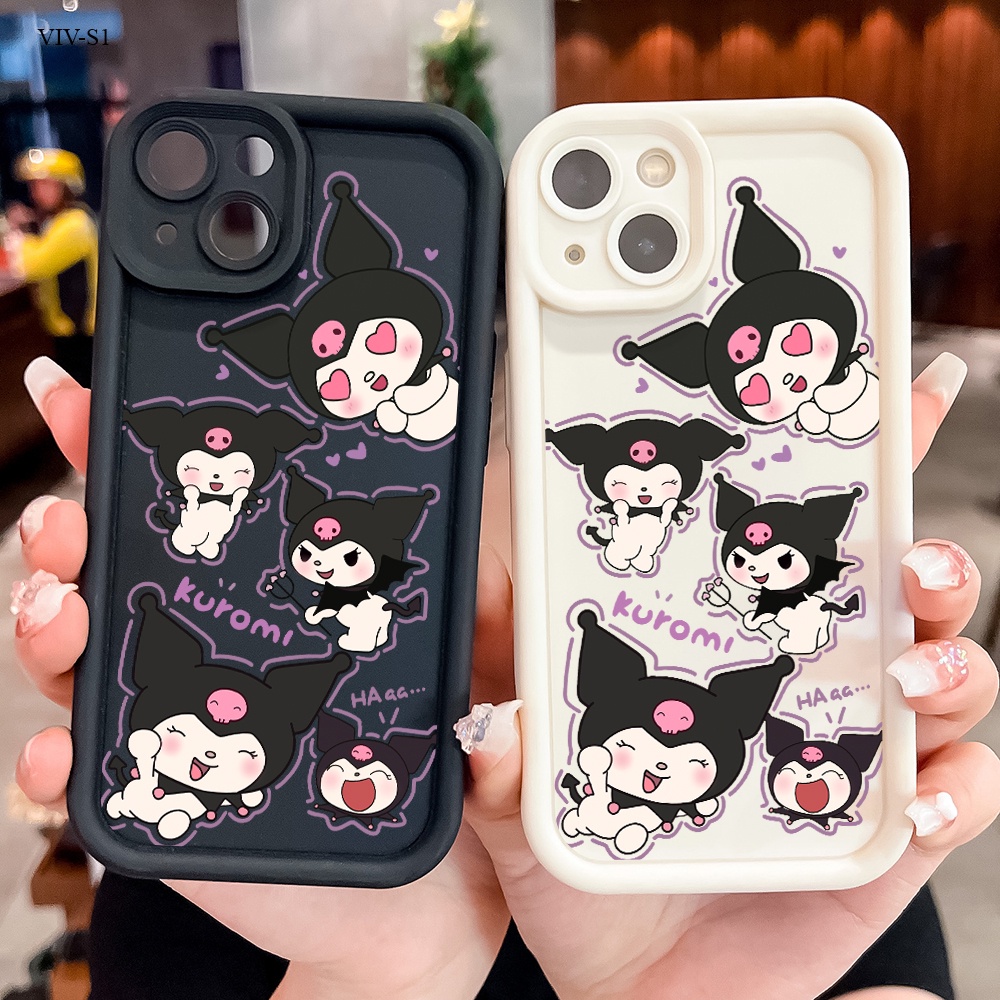VIVO V29 V27 V27E V25 V25E V23 V23E V15 V11i V5 V5S S1 Lite Pro 4G 5G เคสวีโว่ สำหรับ Case Cartoon Happy Kuromi เคสโทรศัพท์ Angel Eyes Ladder Cover