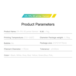 3D Filament Creality CR-TPU 1kg 1.75mm CR TPU Flexible มีความยืดหยุ่น สำหรับ 3D Printer