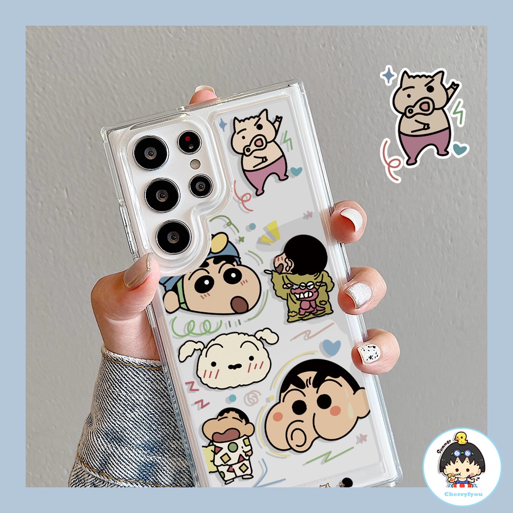 เคสโทรศัพท์มือถือแบบนิ่ม TPU ใส กันกระแทก ลายการ์ตูนชินจังน่ารัก สําหรับ SAMSUNG S21 Plus S21 Ultra S21 S20 FE S22 S23 Plus A53-5G A54-5G