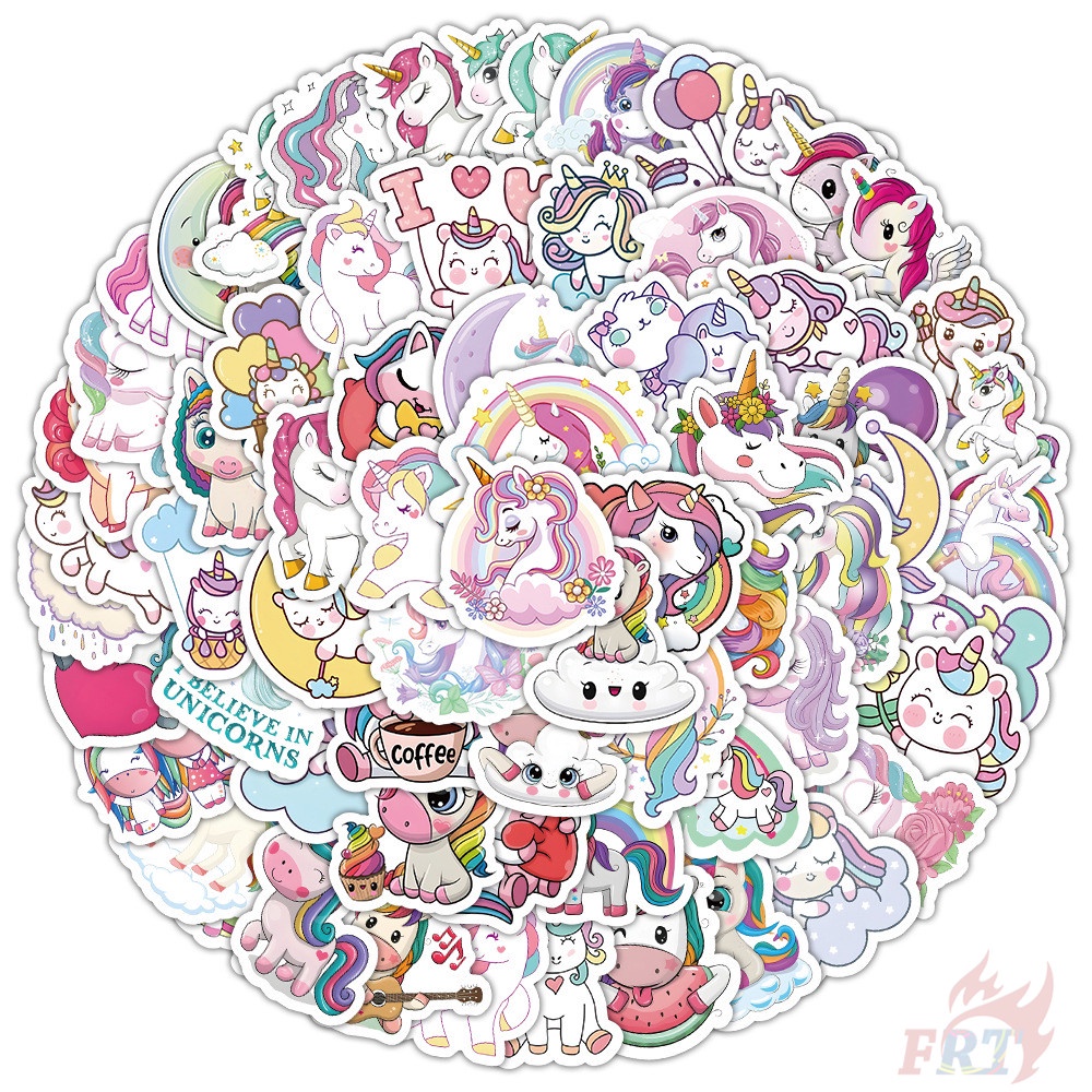 100Pcs/Set Unicorn . Mini Kids Reward Stickers DIY Fashion Waterproof Doodle Decals Stickers