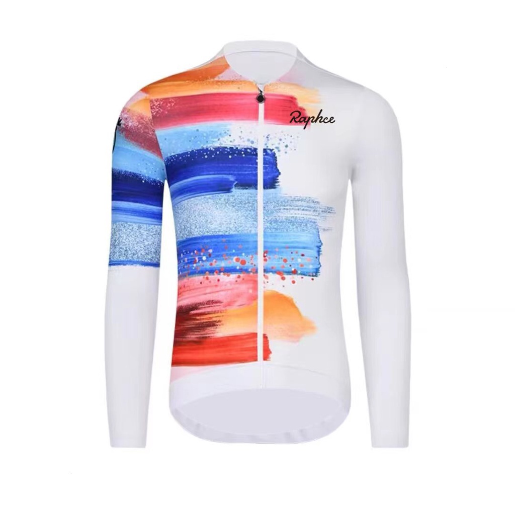 ใหม่ เสื้อกีฬาแขนยาว ลายทีม Rapha White Cycling Jersey MTB Jersey 2023 พรีเมี่ยม แฟชั่นฤดูร้อน สําหรับผู้ชาย และผู้หญิง