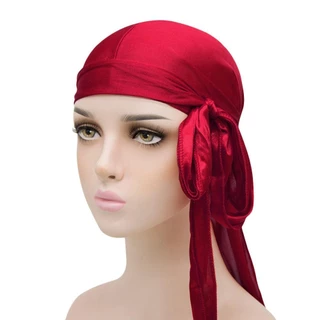 Osier1 Silk Durag, ผ้าพันหัว Pre-Tied ยืดหยุ่น, แฟชั่นปรับผู้ชายผู้หญิง Breathable Head Wrap