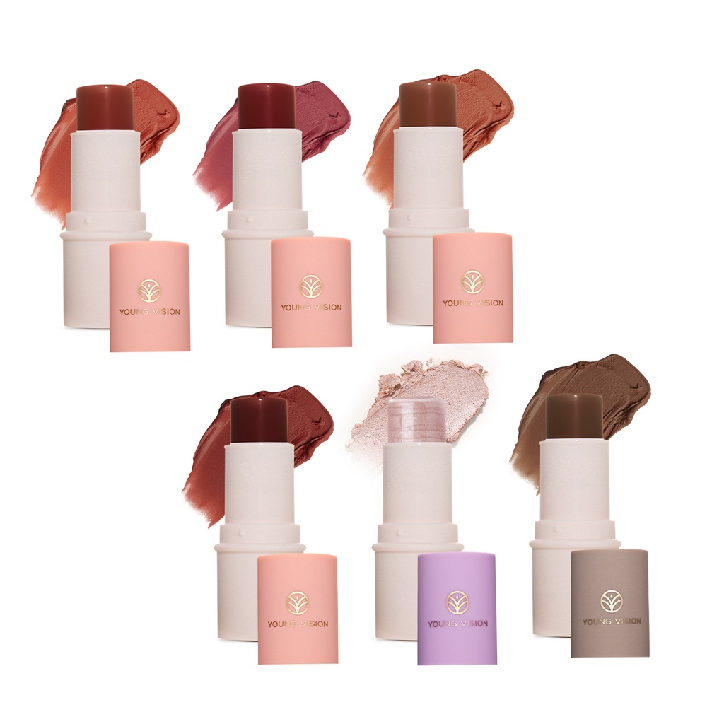 3 in 1 บลัชออนคอนทัวร์ และไฮไลท์ เครื่องสําอาง อเนกประสงค์ เนื้อแมตต์ สีแดง