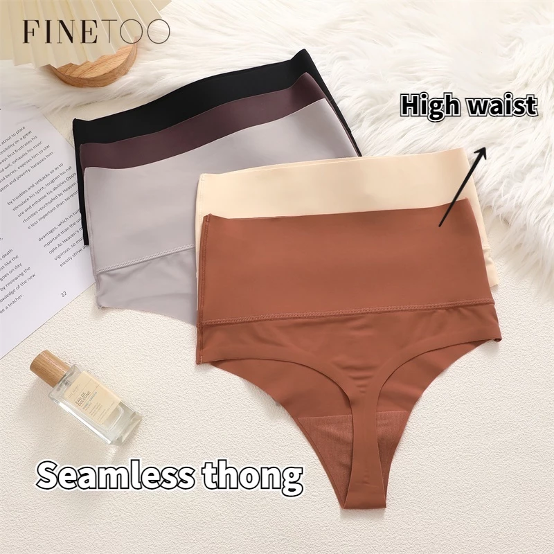 Finetoo กางเกงชั้นใน เอวสูง ไร้รอยต่อ ป้องกันแบคทีเรีย สําหรับผู้หญิง