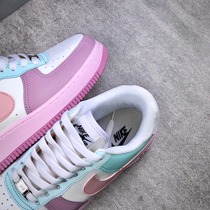 sepatu sneakers nike air force 1 AF1 multicolour peach tosca pink แฟชั่น