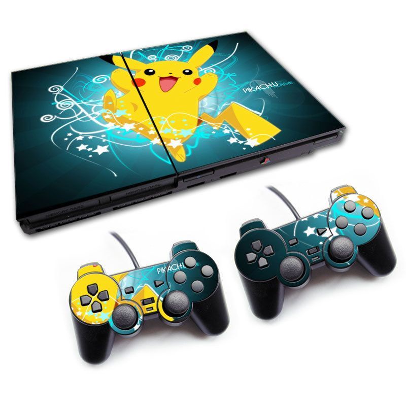 PS2 Slim เกมคอนโซลสติกเกอร์ที่มีสีสันสติกเกอร์ผิว Decals บุคลิกภาพ Creative Scratch-Proof Handle สติกเกอร์เกมเครื่องป้องกันฟิล์ม