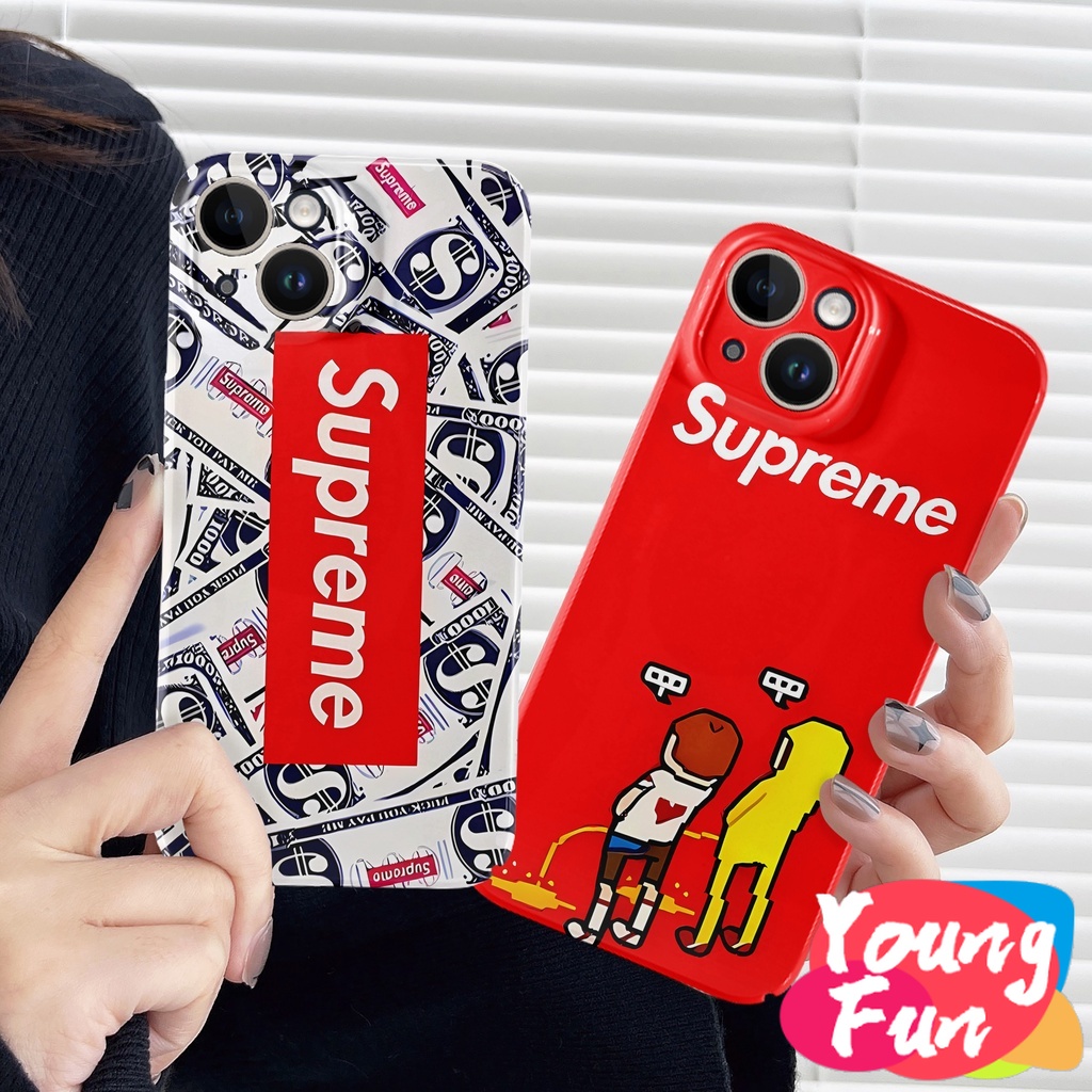 supreme สําหรับ oppo สุดยอด ผิวมันวาว แฟชั่น A17 A57 A77 4G A96 A16 A16S A74 A55 A54 4G 5G A33 2020 A52 A72 A92 A15S A15S A31 A12E A3S A9 A5 เคสโทรศัพท์มือถือแบบนิ่ม TPU กันกระแทก กันรอยกล้อง สีวาว