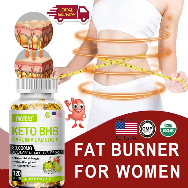 Taoters อาหารเสริมคีโต ช่วยบริหารน้ําหนักขั้นสูง และความอยากอาหาร - Keto Fast Exogenous - Keto Supplement, 120 แคปซูล