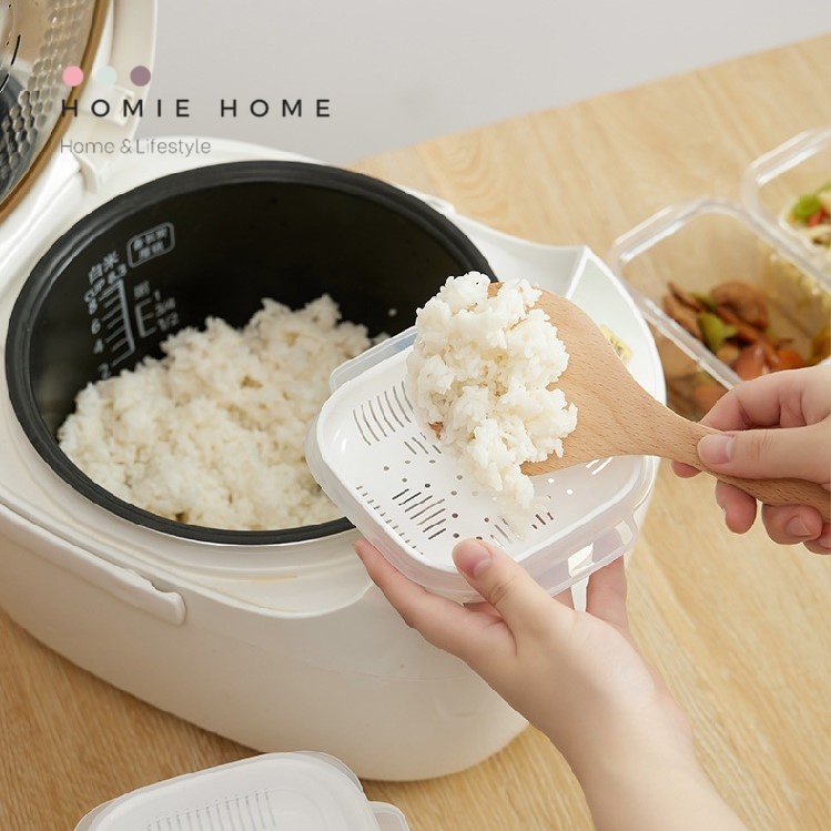 HH-869 กล่องข้าว กล่องใส่อาหาร พลาสติก สแตนเลส เข้าเวฟได้ ทำความสะอาดง่าย พร้อมส่ง