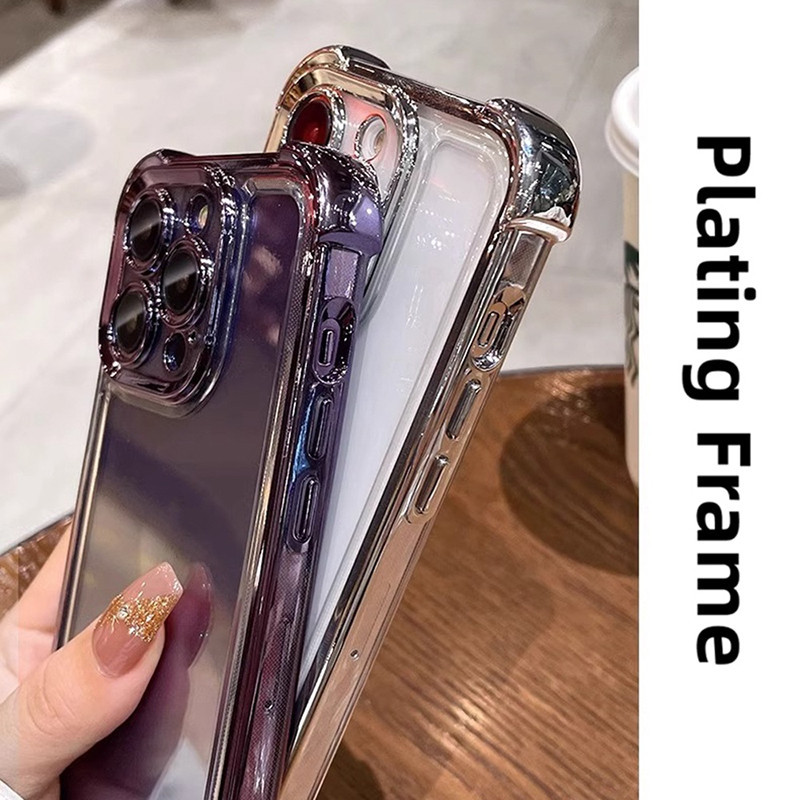 ชุบโปร่งใสเคสโทรศัพท์ สําหรับ Samsung Galaxy A16 A06 A02 A02S A03 A03S A04 A04S A04E A05 A05S A14 A15 A23 A24 A25 A34 A35 A54 A55 กล้องป้องกันถุงลมนิรภัยซิลิโคนกันกระแทกฝาครอบ