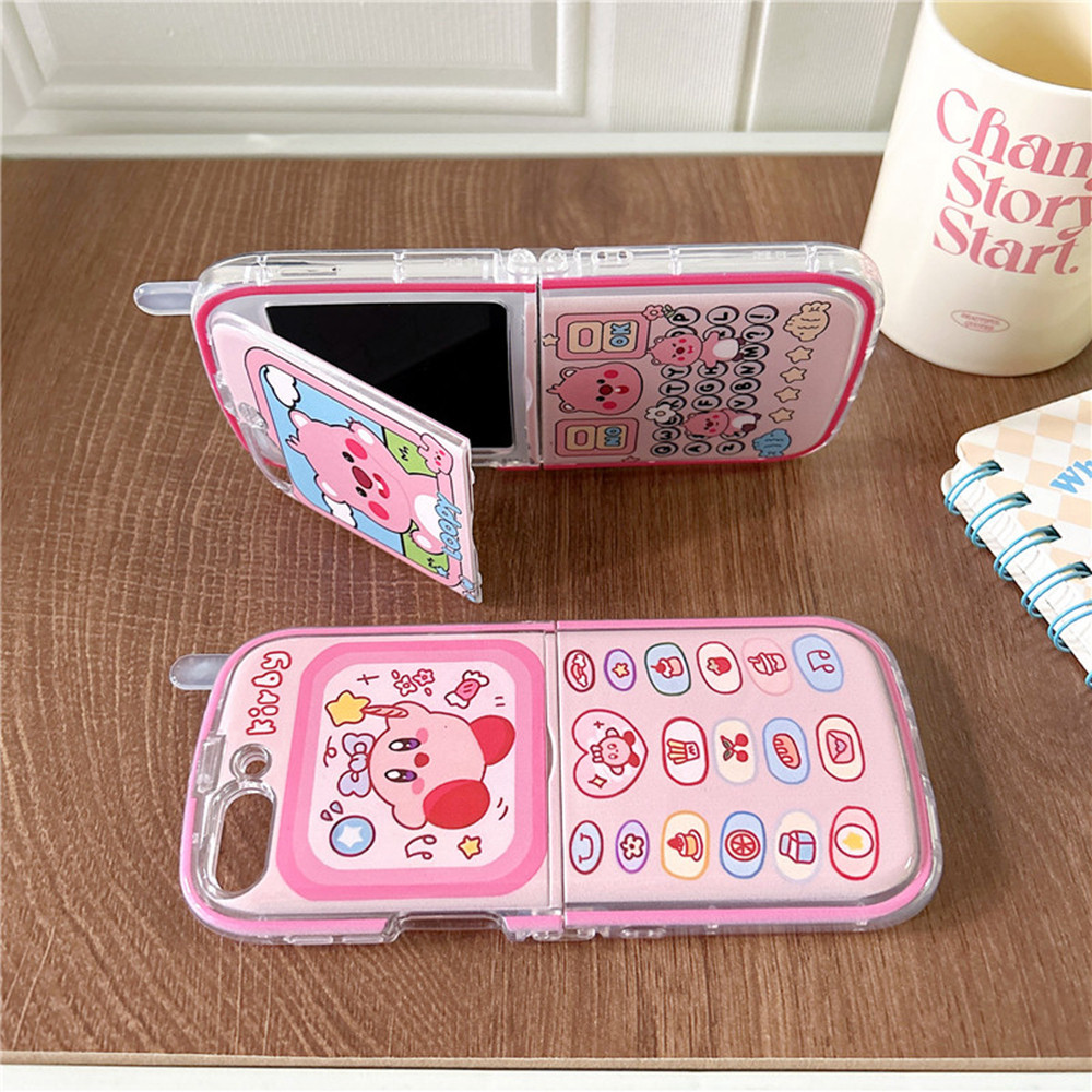 ปลอกสีชมพูสําหรับ Samsung Galaxy Z Flip 4 5 6 Z Flip6 แปลก Soft TPU Z Flip4 Z Flip5 เคสโทรศัพท์ระดับพรีเมียม