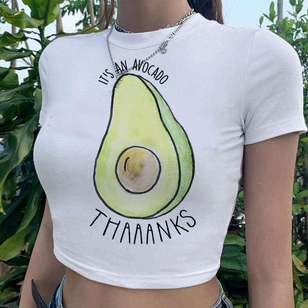 Avocado aesthetic fairy grunge goth crop Topผู้หญิงYk2 streetwear 2000Sมังงะเสื้อผ้า