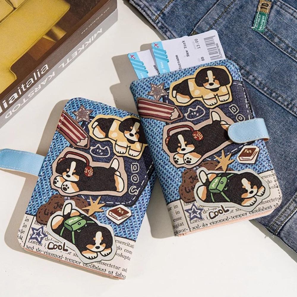 MXMIO ปกหนังสือเดินทางลูกสุนัขพร้อมช่องใส่การ์ด,กันน้ํามัลติฟังก์ชั่แมวหนังหนังสือเดินทางกระเป๋า,ง่ายตั๋วโฟลเดอร์กรณีบัตรเครื่องบินตรวจสอบ-ใน RFID ปิดกั้นหนังสือเดินทางคลิปเดินท - รูปที่ 7