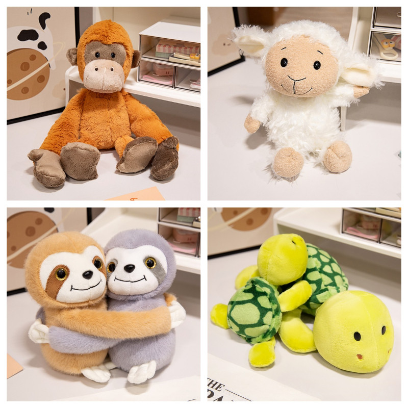 สวนสัตว์ตุ๊กตาการ์ตูนบิ๊กตาเต่าลิงตุ๊กตาเด็กนอน Sloth แกะ Ragdoll ตุ๊กตาของเล่นเครื่องประดับตกแต่ง Soothing ตุ๊กตาชายหญิงของขวัญวันเกิด