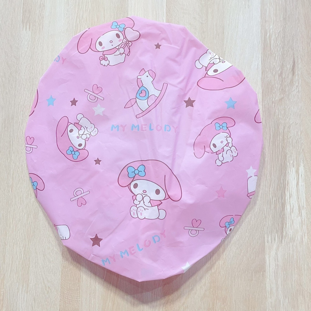 🛀ผมสวยเป๊ะทุกครั้งหลังอาบน้ำหมวกคลุมผม SANRIO งานวัสดุ PE ตัวยางคลุมไม่เจ็บหัว ออกแบบมาให้สวมใส่สบาย