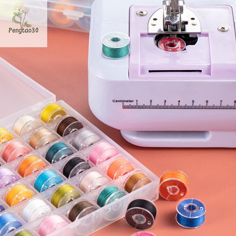 [Eao] เย็บ Bobbins ชุดกล่องจักรเย็บผ้า Bobbin ด้ายหลากสี Spool Stitch Machine Spools อุปกรณ์เย็บผ้า [TH]