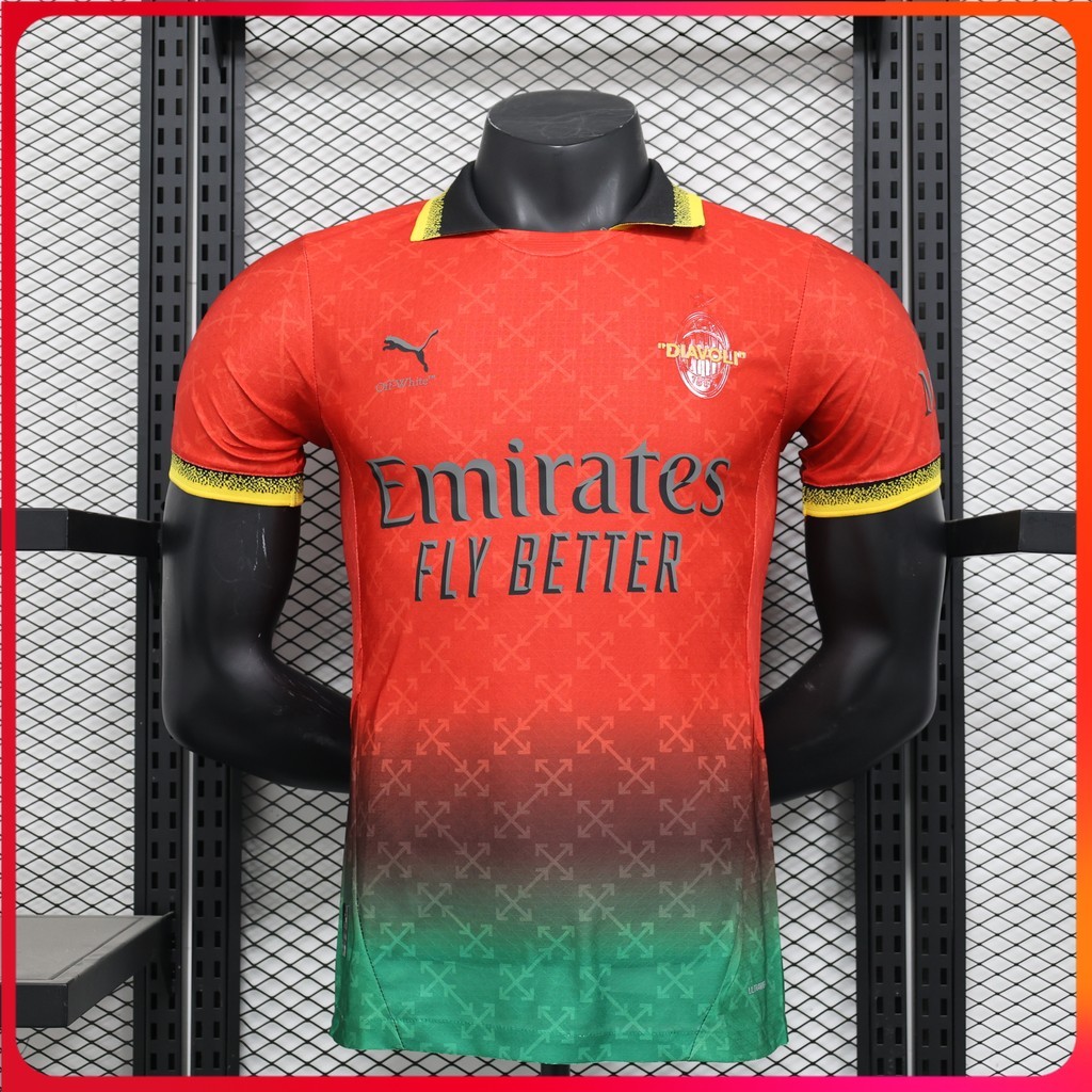 Player Edition 2526 AC Milan Third Red เสื้อฟุตบอลคุณภาพสูงเสื้อฟุตบอลชั้นนํา S-XXL