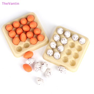 Thevantin โมเดลถาดอาหารจิ๋ว 1:12 สําหรับตกแต่งบ้านตุ๊กตา (ถาด และไข่ 16 ฟอง)