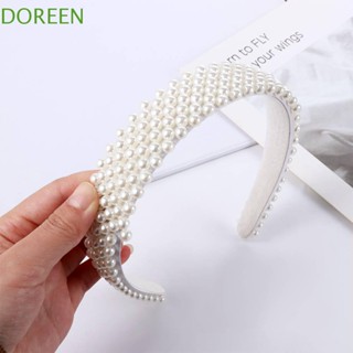 Doreen ที่คาดผมมุก ผู้หญิง เด็กผู้หญิง น่ารัก มุก ขนาดใหญ่ สีขาว ที่คาดผม หรูหรา