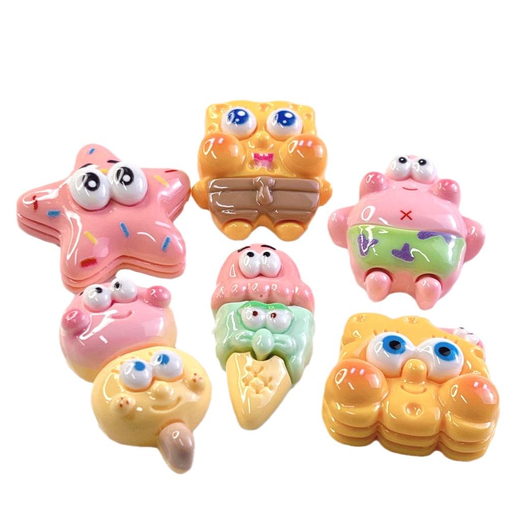 [5 #] Jibbitz Crocs กิ๊บติดผมเรซิ่น รูปการ์ตูนทะเล พาย เด็กทารก แฮนด์เมด DIY อุปกรณ์เสริม สําหรับรองเท้า เครื่องเขียน SC