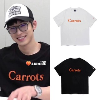 เสื้อยืดแขนสั้น พิมพ์ลายแครอท แฟชั่นความงาม สําหรับผู้หญิง