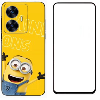 เคส Realme C55 Narzo N55 การ์ตูนน่ารัก พิมพ์ซิลิโคน TPU เคสโทรศัพท์ พร้อมฟิล์มกระจกนิรภัย