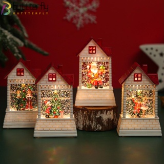Buttterfly โคมไฟซานตาคลอส เครื่องประดับตกแต่งคริสต์มาส บ้านหิมะ ของขวัญสําหรับเด็ก