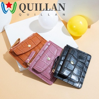 Quillan กระเป๋าสตางค์ กระเป๋าใส่เหรียญ แบบพกพา ลําลอง ลายหนังจระเข้ มีซิป สําหรับผู้หญิง