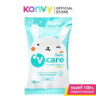 V care Everyday Hygiene Wipes 18 Sheets.