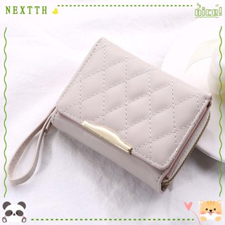 Nextth กระเป๋าใส่เหรียญ หนัง PU ใบสั้น มีซิป อเนกประสงค์ ความจุขนาดใหญ่ สําหรับผู้หญิง