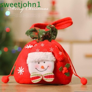 Sweetjohn ถุงขนม แบบหูรูด ลายคริสต์มาสน่ารัก สําหรับเด็ก