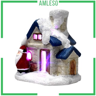 [Amleso] บ้านตุ๊กตาไม้ เรซิ่น LED ขนาดเล็ก สร้างสรรค์ สําหรับตกแต่งบ้านตุ๊กตา สวน คริสต์มาส ของขวัญวันเกิด DIY