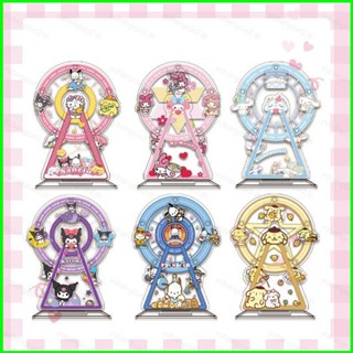 Yb2 โมเดลฟิกเกอร์อนิเมะ Sanrio Kuromi Melody Ferris Wheel Plate Holder Purin KT Cinnamoroll สําหรับตกแต่งบ้าน