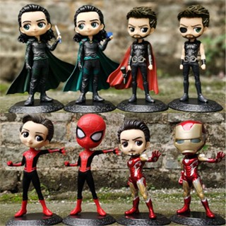 Q Posket ฟิกเกอร์ Endgame Spider-Man Marvel Avengers Iron Man Captain America Thor ขนาด 15 ซม.