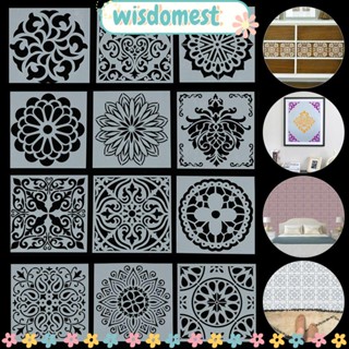 Wisdomest แม่แบบเพ้นท์ลายเรขาคณิต DIY สําหรับวาดภาพผนัง เฟอร์นิเจอร์ 16 ชิ้น