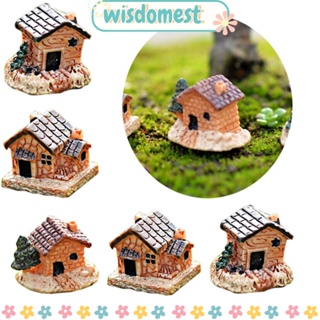 Wisdomest บ้านเรซิ่น ขนาดเล็ก สําหรับตกแต่งบ้าน สวน ภูมิทัศน์ ขนาดเล็ก 5 ชิ้น